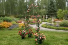 Laden Sie das Bild in den Galerie-Viewer, Hollywell Garden Rose Arch black with gold leaves - Marissa's Garden &amp; Gift
