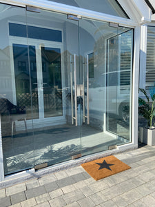 Door Mats Indoor / Outdoor | Non Slip Star Design Entrance Welcome Mat (black Star) 60 x 40 x 20cm