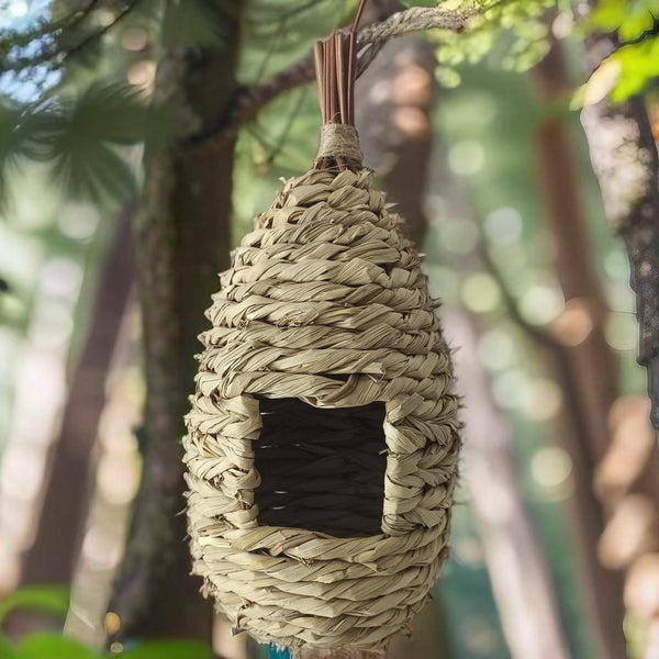 Handmade teardrop  weave rattan birdhouse