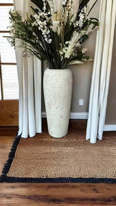 White handmade bamboo vase 60cm tall Floor or table vase
