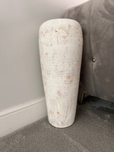 Indlæs billede til gallerivisning White handmade bamboo vase 60cm tall Floor or table vase
