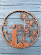 Indlæs billede til gallerivisning Handmade rusty 61.5cm wall plaque of blackbird birds Tree Wall Plaque, Rusted Aged Metal, Garden Wall Art
