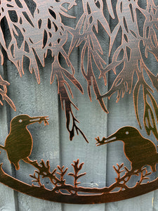 Bronze with black touch two kingfishers in willow 60cm wall art suitable for indoors/outdoors anniversary/birthday gift