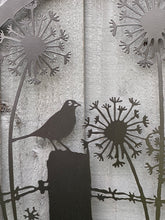 Indlæs billede til gallerivisning Handmade black 40cm wall plaque of blackbird birds Tree Wall Plaque, black coloured  Metal, Garden/indoor Wall Art powder coated steel
