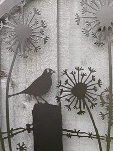 Handmade black 40cm wall plaque of blackbird birds Tree Wall Plaque, black coloured  Metal, Garden/indoor Wall Art powder coated steel