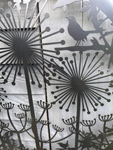 Laden Sie das Bild in den Galerie-Viewer, Handmade black  60cm wall plaque of blackbird birds Tree Wall Plaque, powder coated  Metal, Garden/indoor Wall Art/ hand painted

