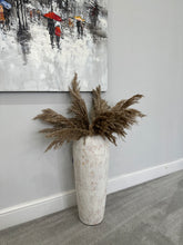 Load image into Gallery viewer, White handmade bamboo vase 60cm tall Floor or table vase
