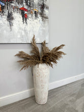 Load image into Gallery viewer, White handmade bamboo vase 60cm tall Floor or table vase
