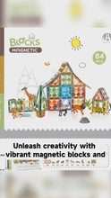Charger et lire la vidéo dans la visionneuse de la Galerie, 84-Piece Magnetic Blocks with Safari Animals – Educational STEM Building Toy Set
