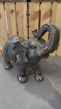Load and play video in Gallery viewer, Elephant Garden Statue – Aged Gold Polyresin – 34 cm
