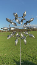 Load and play video in Gallery viewer, Richmond silver garden wind sculpture spinner
