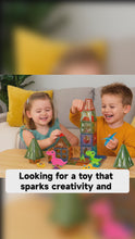 Charger et lire la vidéo dans la visionneuse de la Galerie, 98-Piece Magnetic Blocks with Dinosaurs – Educational STEM Building Toy Set
