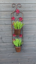 Load and play video in Gallery viewer, Bronze hanging poppy flower with two pots holder for outdoor/garden
