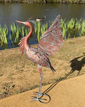 Load image into Gallery viewer, Bronze Metal Heron Garden Sculpture 70cm
