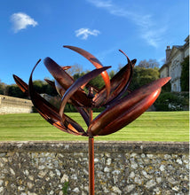 Load image into Gallery viewer, Burghley garden wind sculpture spinner bronze
