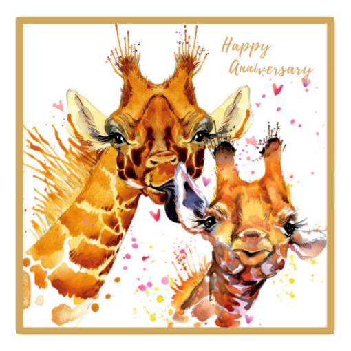 Happy anniversary giraffe card - Marissa's Gifts
