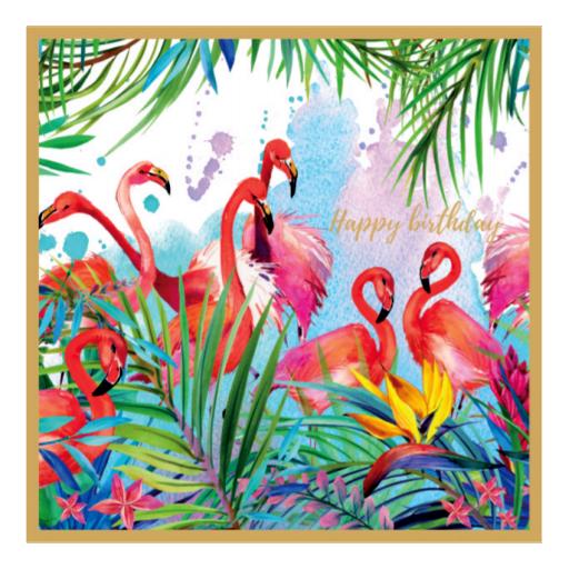 Happy Birthday flamingo card - Marissa's Gifts