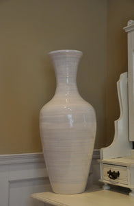 Vase en bambou blanc 60cm de haut Vase de sol ou de table