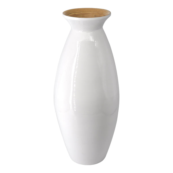 Vase en bambou blanc Vase de sol ou vase de table 43cm