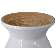 Indlæs billede til gallerivisning Hvid bambusvase 43 cm gulvvase eller bordvase

