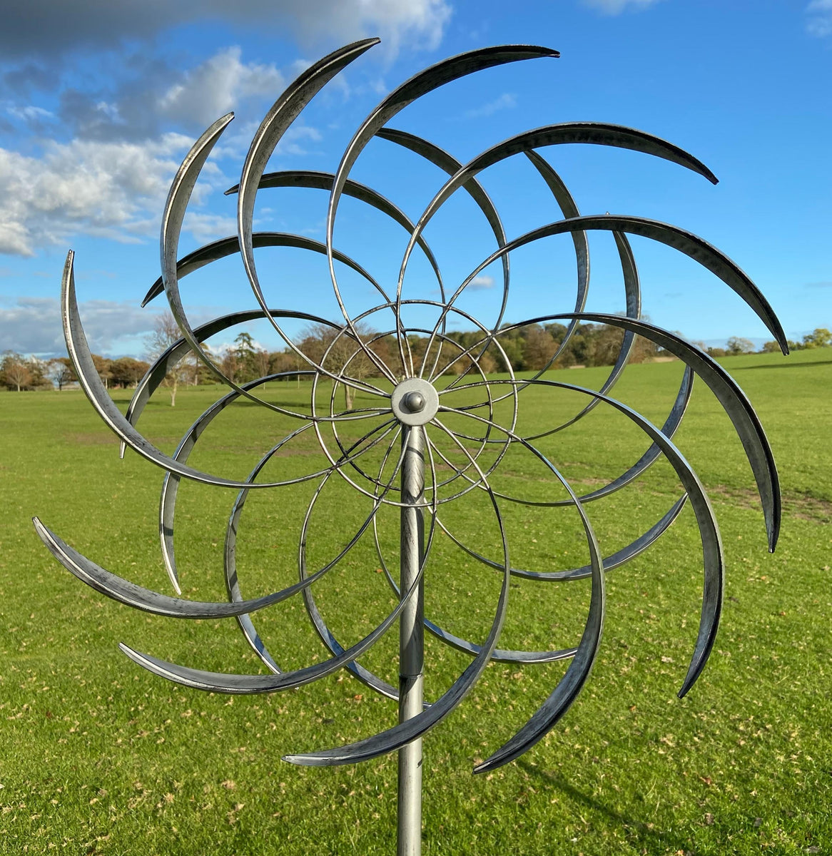 Wembury garden wind sculpture spinner silver Marissa's Garden & Gift
