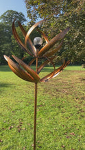 Charger et lire la vidéo dans la visionneuse de la Galerie, Dartmoor Spinner de sculpture de vent de jardin en or bruni
