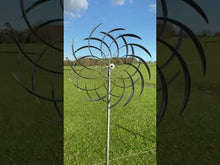Load and play video in Gallery viewer, Wembury garden wind sculpture spinner silver
