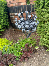 Load image into Gallery viewer, Handmade chrysanthemum Silver with black brush Metal Garden/outdoor flower 119CM
