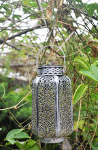 Load image into Gallery viewer, Damasque Solar Powered Silver Decorative Garden Lantern
