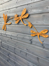 Load image into Gallery viewer, Rustic dragonfly garden/outdoor wall art
