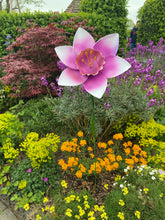 Afbeelding in Gallery-weergave laden, Handmade purple garden/outdoor metal Orchid Capodimonte flower 120cm
