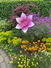 Laden Sie das Bild in den Galerie-Viewer, Handmade purple garden/outdoor metal Orchid Capodimonte flower 120cm
