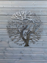 Indlæs billede til gallerivisning Tree of life black with a silver touch wall art for outdoors and indoors 61.8cm
