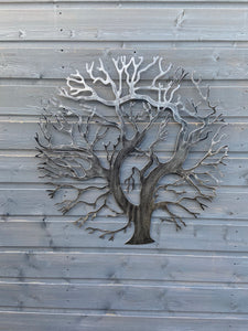 Tree of life black with a silver touch wall art for outdoors and indoors 61.8cm