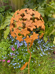 Hydrangea rusty outdoor garden metal garden flower 97cm