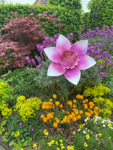 Charger l&#39;image dans la galerie, Handmade purple garden/outdoor metal Orchid Capodimonte flower 120cm
