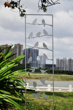 Charger l&#39;image dans la galerie, Silver grey garden/outdoor bird trellis plant support measuring 139cm high
