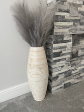 Indlæs billede til gallerivisning 60cm tall white washed with natural colourings handmade bamboo vase
