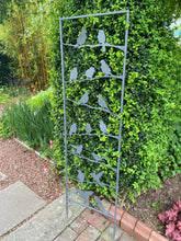 Charger l&#39;image dans la galerie, Silver grey garden/outdoor bird trellis plant support measuring 139cm high
