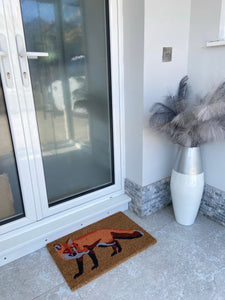 Door Mats Indoor / Outdoor | Non Slip Bold Fox Design Entrance Welcome Mat (Wildlife) 60 x 40 x 20cm