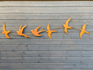 Handmade rusty Metal garden/outdoor Swallow Wall Art