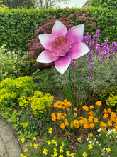 Indlæs billede til gallerivisning Handmade purple garden/outdoor metal Orchid Capodimonte flower 120cm
