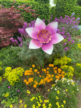 Load image into Gallery viewer, Handmade purple garden/outdoor metal Orchid Capodimonte flower 120cm
