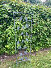 Load image into Gallery viewer, Silver grey garden/outdoor bird trellis plant support measuring 139cm high
