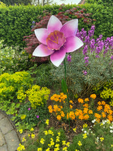 Charger l&#39;image dans la galerie, Handmade purple garden/outdoor metal Orchid Capodimonte flower 120cm
