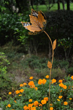 Load image into Gallery viewer, Handmade garden/outdoor tulip rustic with silver metal garden flower 95cm
