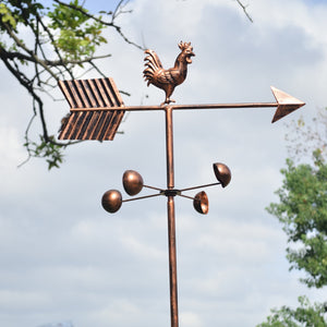 Bronze powder coated metal rooster weathervane measuring 170cm