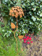 Load image into Gallery viewer, Hydrangea rusty outdoor garden metal garden flower 97cm
