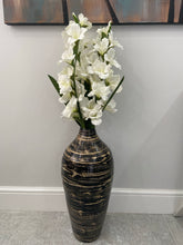 Indlæs billede til gallerivisning Sort &amp; naturlig bambus høj vase 54 cm gulvvase eller bordvase
