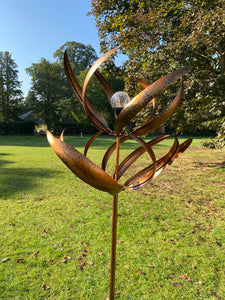 Dartmoor Burnished Gold Garden Wind Sculpture Spinner